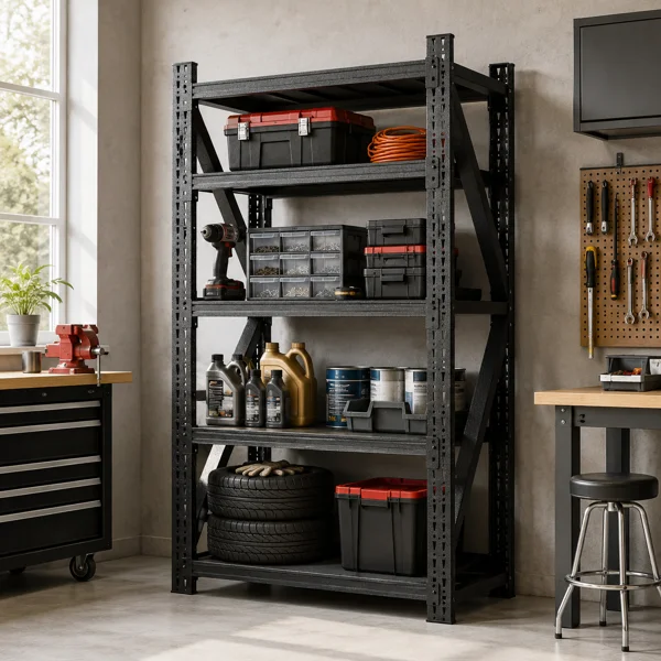 69"H Heavy-Duty Metal Garage Shelf Rack, Adjustable Industrial Steel Storage Shelves 4000LBS Capacity, Rolling Metal Storage Rack for Garage, Workshop & Warehouse - Image 2